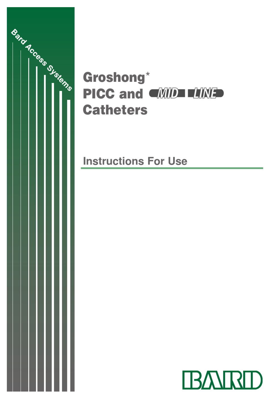 BARD GROSHONG PICC INSTRUCTIONS FOR USE MANUAL Pdf Download ManualsLib