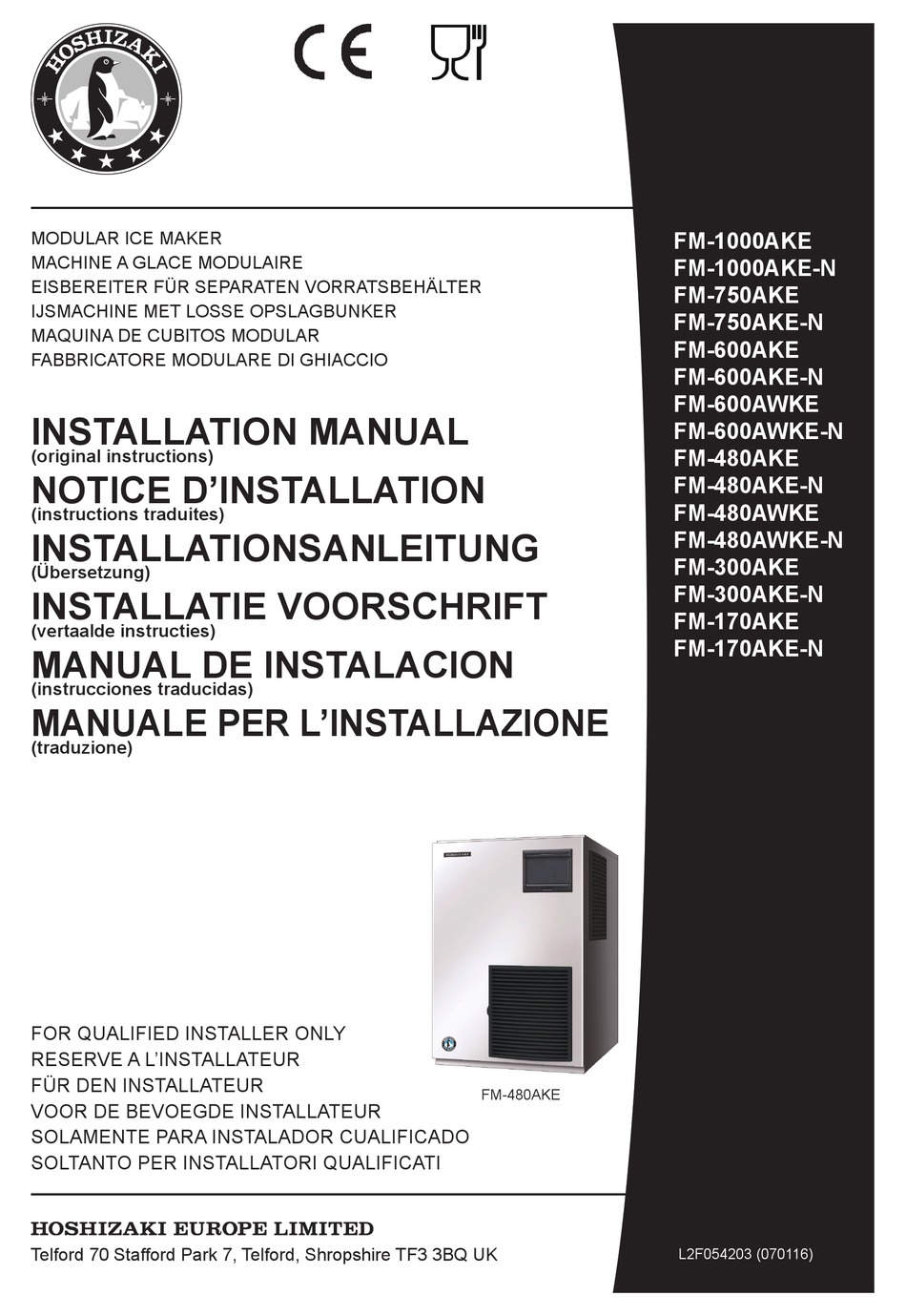 HOSHIZAKI FM1000AKE ICE MAKER INSTALLATION MANUAL ManualsLib