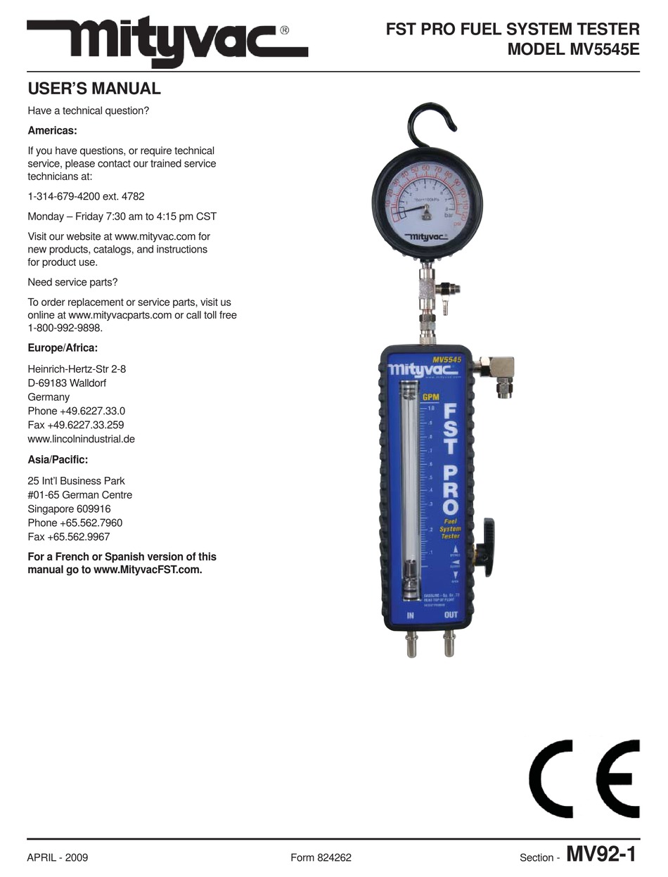 MITYVAC MV5545E USER MANUAL Pdf Download ManualsLib