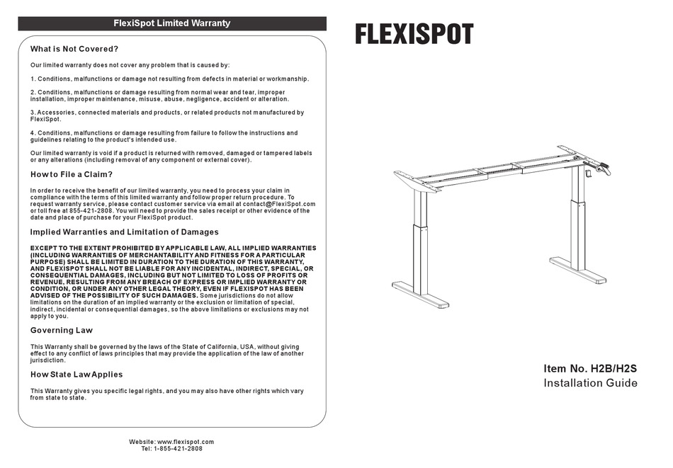 スタンディングデスク FLEXISPOT H2B H2W H2S