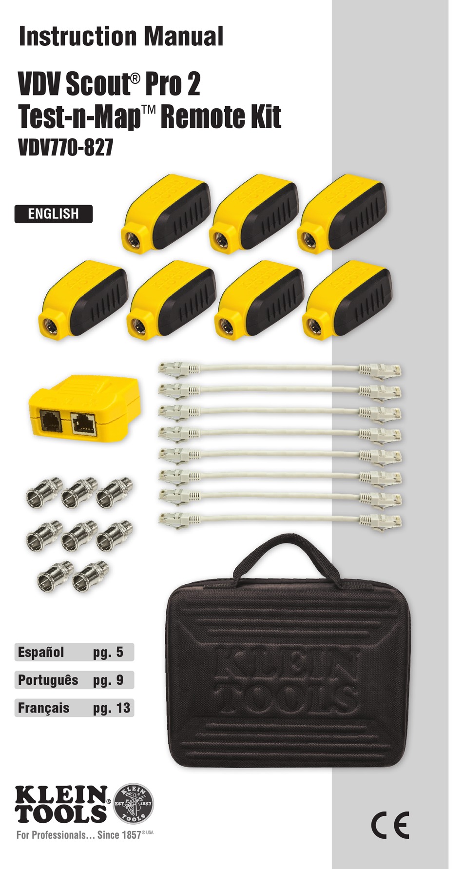 KLEIN TOOLS VDV SCOUT PRO 2 TEST-N-MAP VDV770-827 INSTRUCTION MANUAL