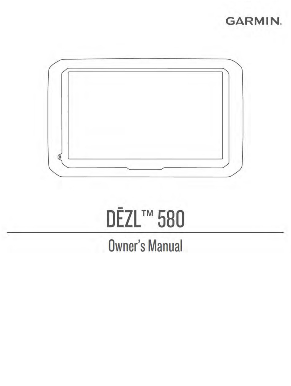 GARMIN DEZL 580 OWNER'S MANUAL Pdf Download | ManualsLib