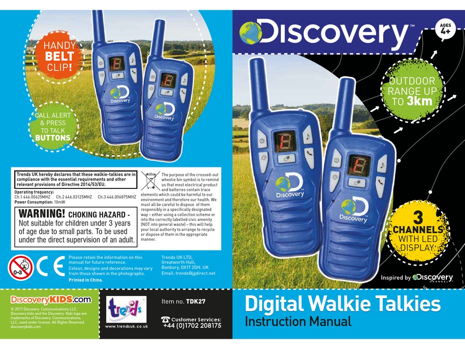 Discovery Channel Childrens Digital Walkie Talkies 