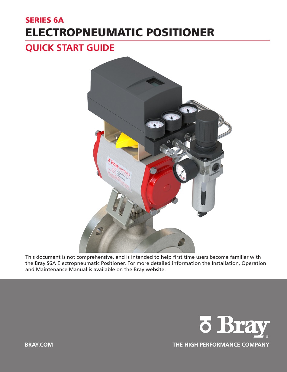 BRAY 6A SERIES VALVE POSITIONER QUICK START MANUAL ManualsLib