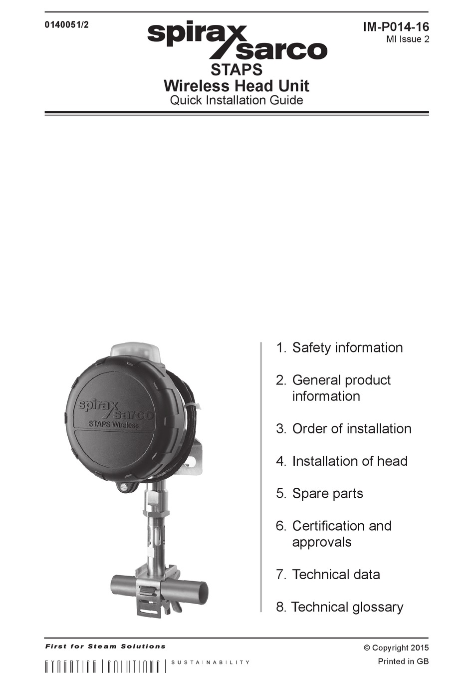 SPIRAX SARCO STAPS QUICK INSTALLATION MANUAL Pdf Download | ManualsLib