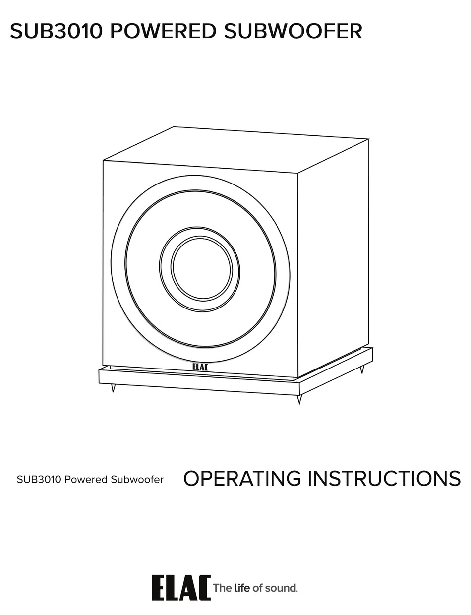 ELAC SUB3010 SUBWOOFER OPERATING INSTRUCTIONS MANUAL ManualsLib