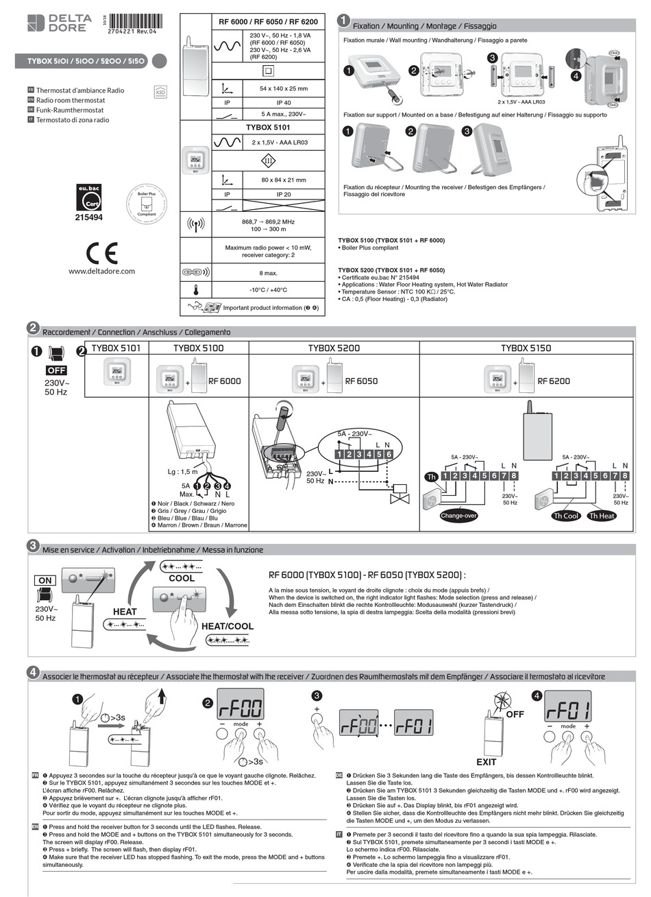 Delta Dore Tybox 5101 Manual Pdf Download Manualslib