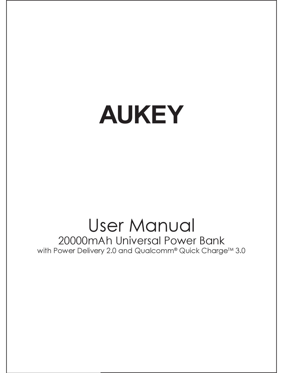 AUKEY PB-Y23 USER MANUAL Pdf Download | ManualsLib