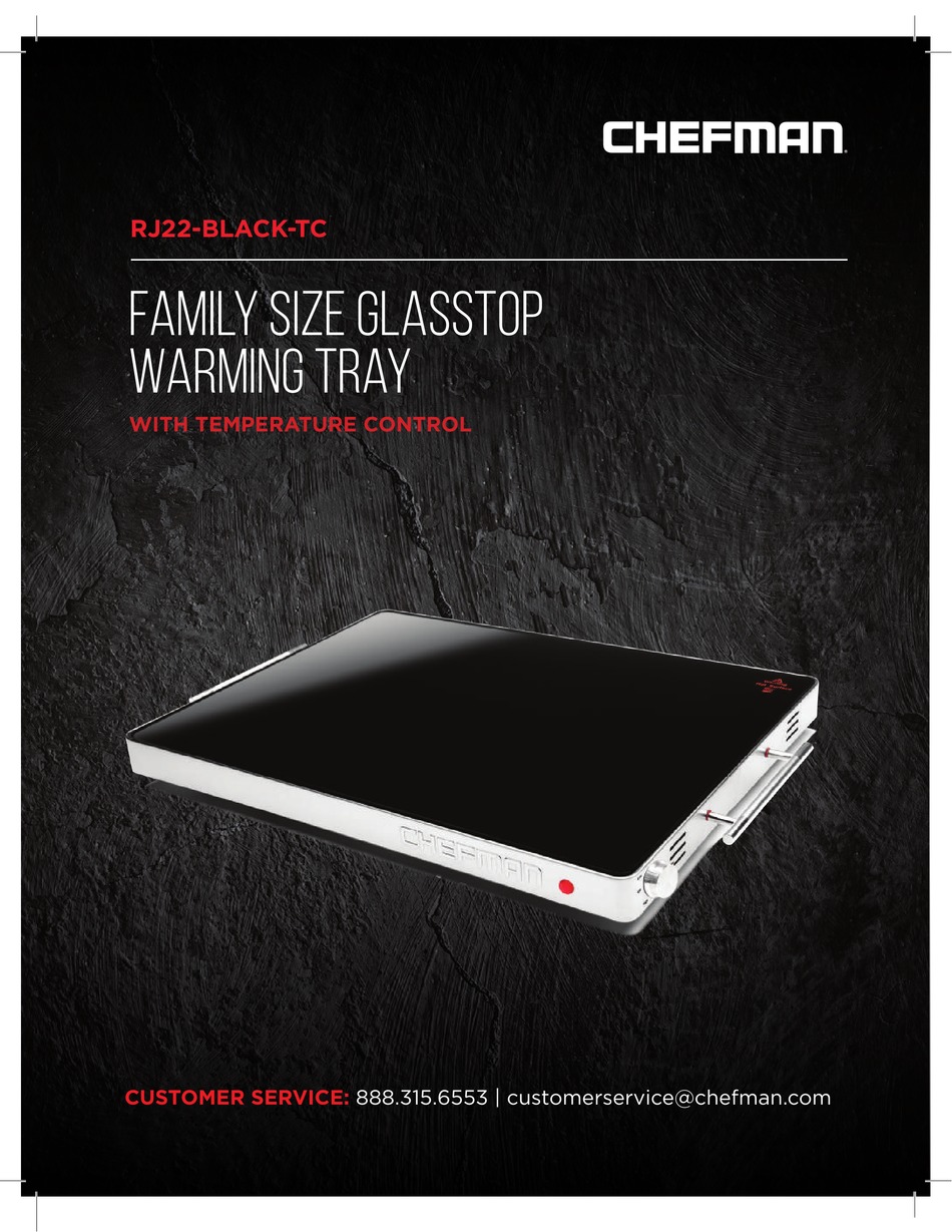 Best Buy: CHEFMAN 400W Glass-top Warming Tray with Temperature Control  Black RJ22-BLACK-TC