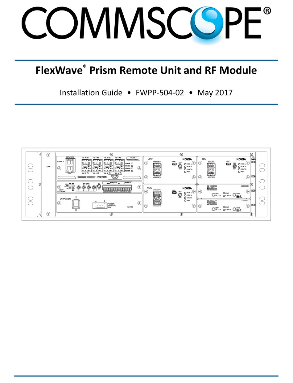 COMMSCOPE FLEXWAVE REMOTE CONTROL INSTALLATION MANUAL | ManualsLib