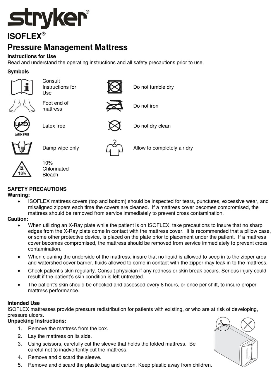 STRYKER ISOFLEX INSTRUCTIONS FOR USE Pdf Download ManualsLib