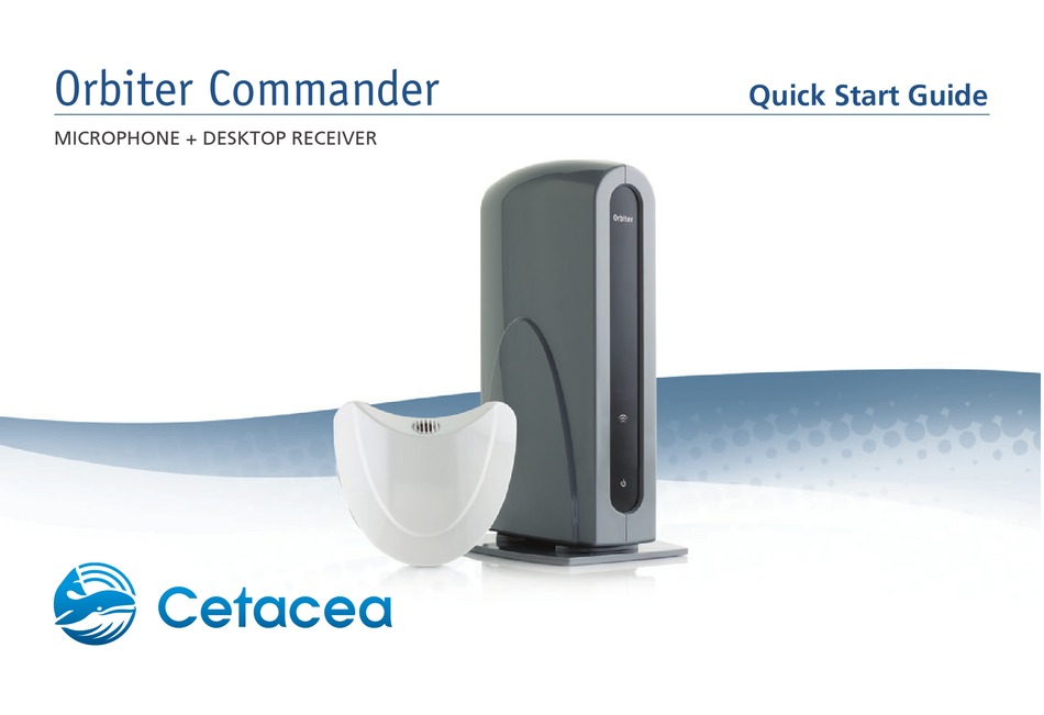 CETACEA SOUND ORBITER RECEIVER QUICK START MANUAL ManualsLib