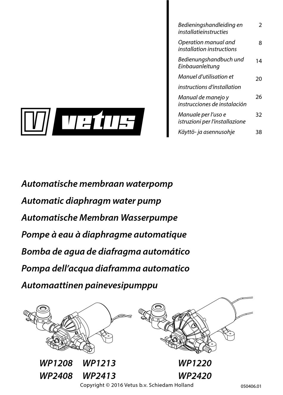 Vetus Wp18 Operation Manual And Installation Instructions Pdf Download Manualslib