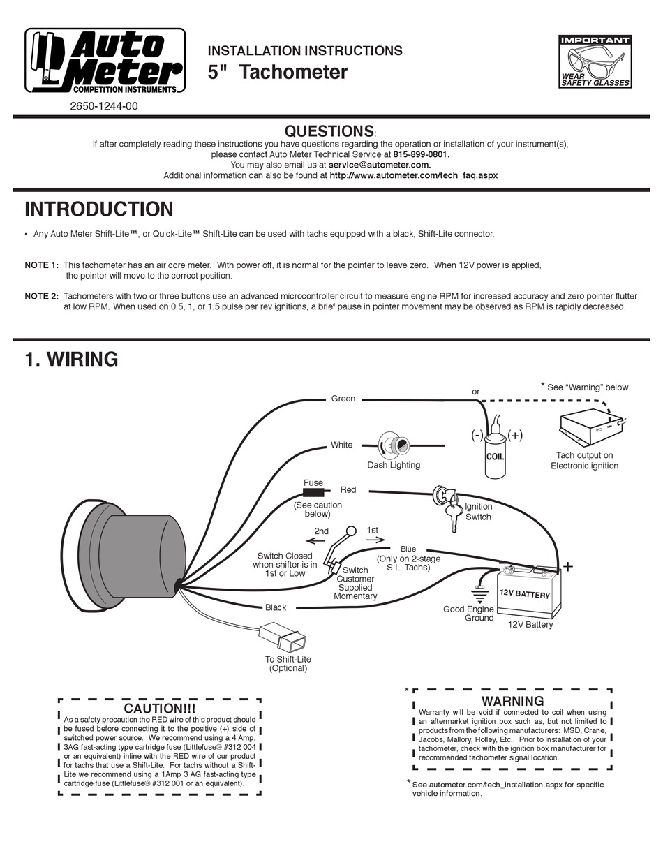 Auto meter wire diagram