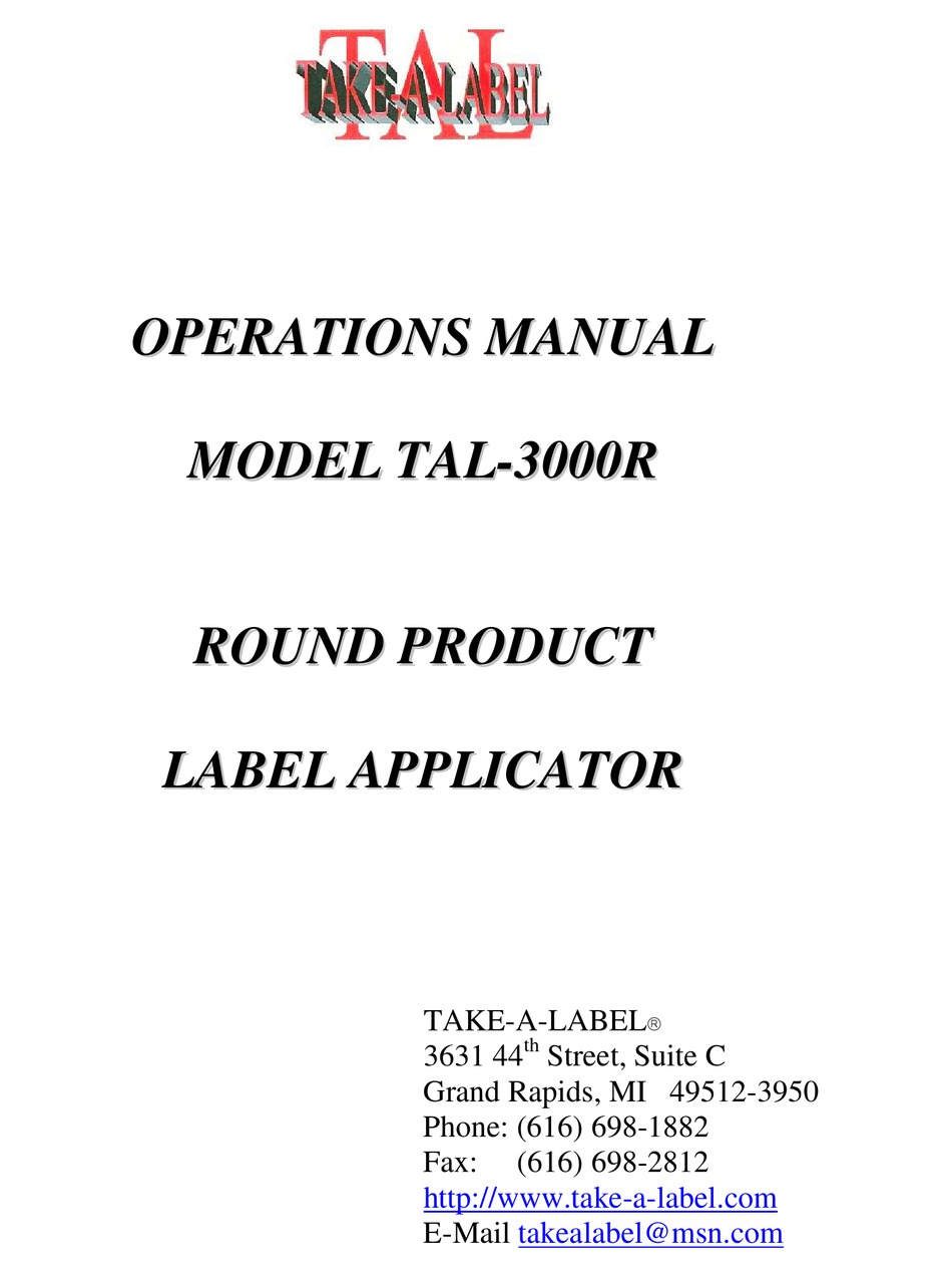 Take-A-Label TAL-2100ER Round Product Label Applicator