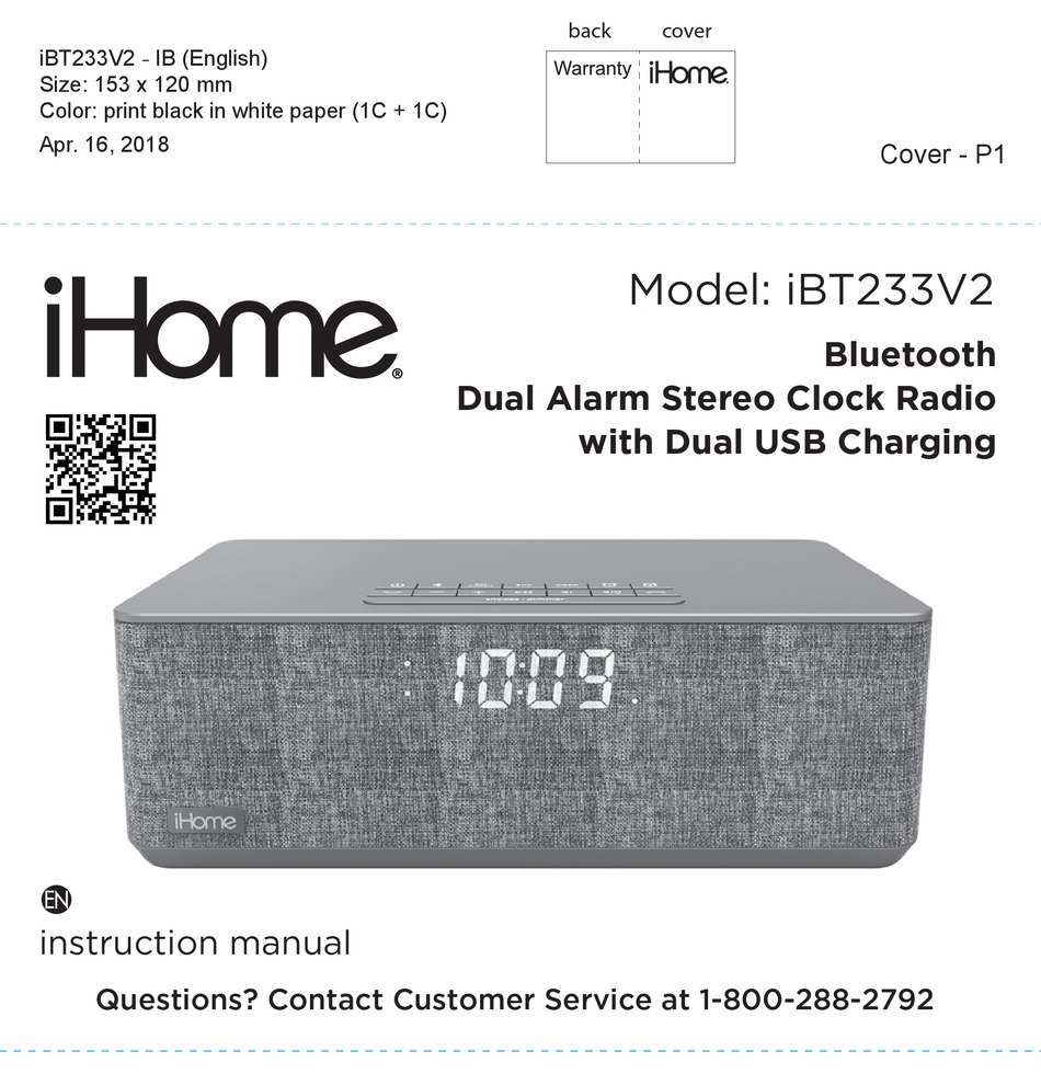 IHOME IBT233V2 INSTRUCTION MANUAL Pdf Download | ManualsLib