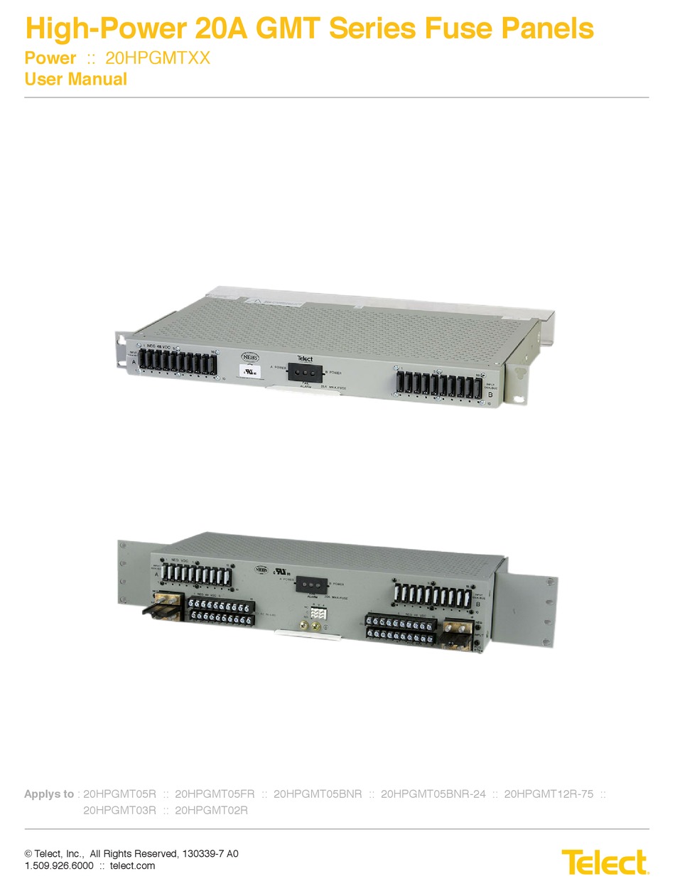 TELECT GMT SERIES POWER DISTRIBUTION UNIT USER MANUAL ManualsLib