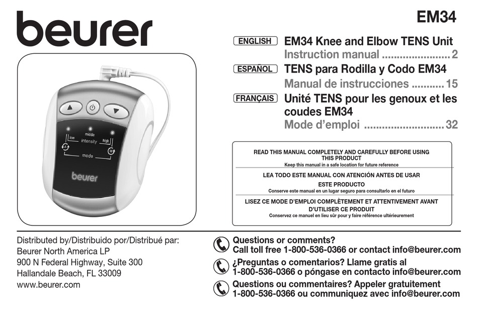 Beurer EM 49 Instructions For Use Manual