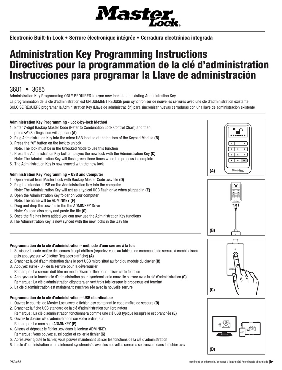 MASTER LOCK 3681 LOCK PROGRAMMING INSTRUCTIONS ManualsLib