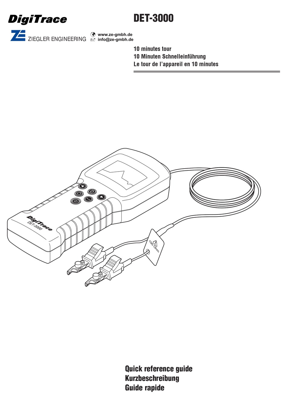DIGITRACE DET3000 CABLE TESTER QUICK REFERENCE MANUAL ManualsLib