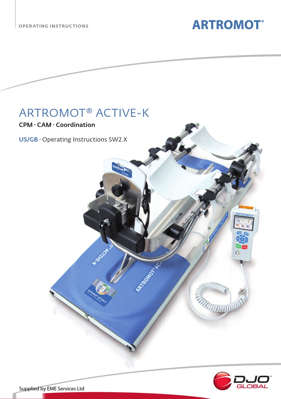 DJO GLOBAL ARTROMOT ACTIVEK OPERATING INSTRUCTIONS MANUAL Pdf Download