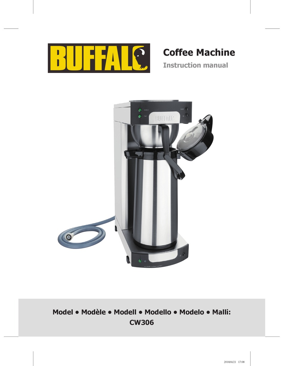 BUFFALO CW306 COFFEE MAKER INSTRUCTION MANUAL ManualsLib