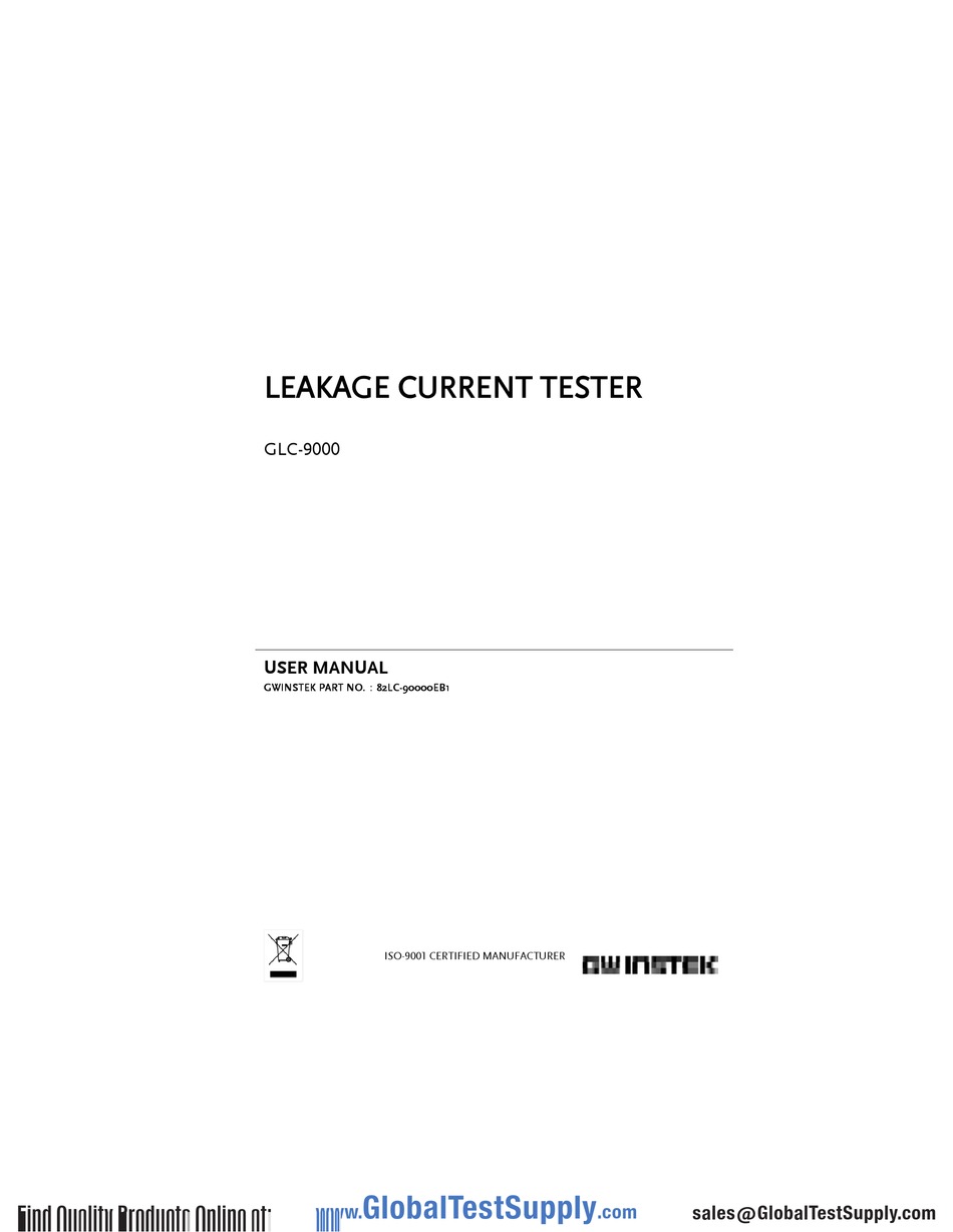 GW INSTEK GLC9000 USER MANUAL Pdf Download ManualsLib