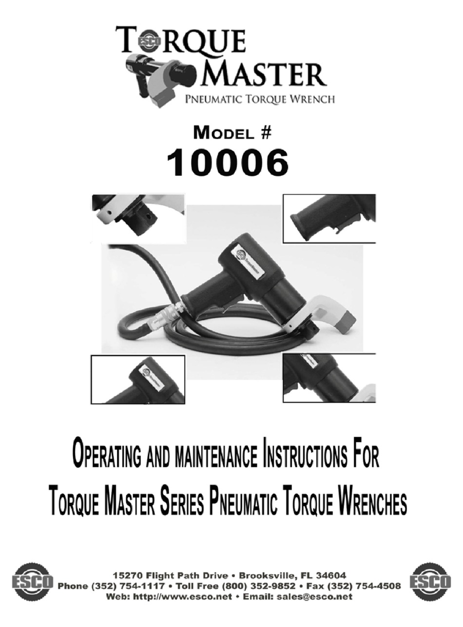ESCO 10006 POWER TOOL OPERATION AND MAINTENANCE MANUAL | ManualsLib