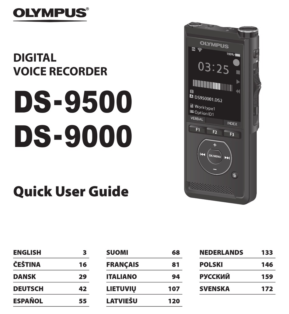 OLYMPUS DS9500 VOICE RECORDER QUICK USER MANUAL ManualsLib