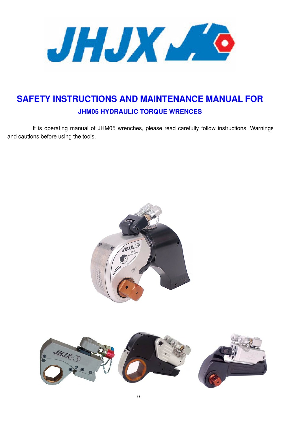 JHJX JHM05 POWER TOOL SAFETY INSTRUCTIONS AND MAINTENANCE MANUAL