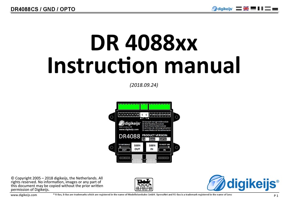Digikeijs DR 4088 Opto 16 canali rückmelder s88n h0 TT N Nuovo Ovp 