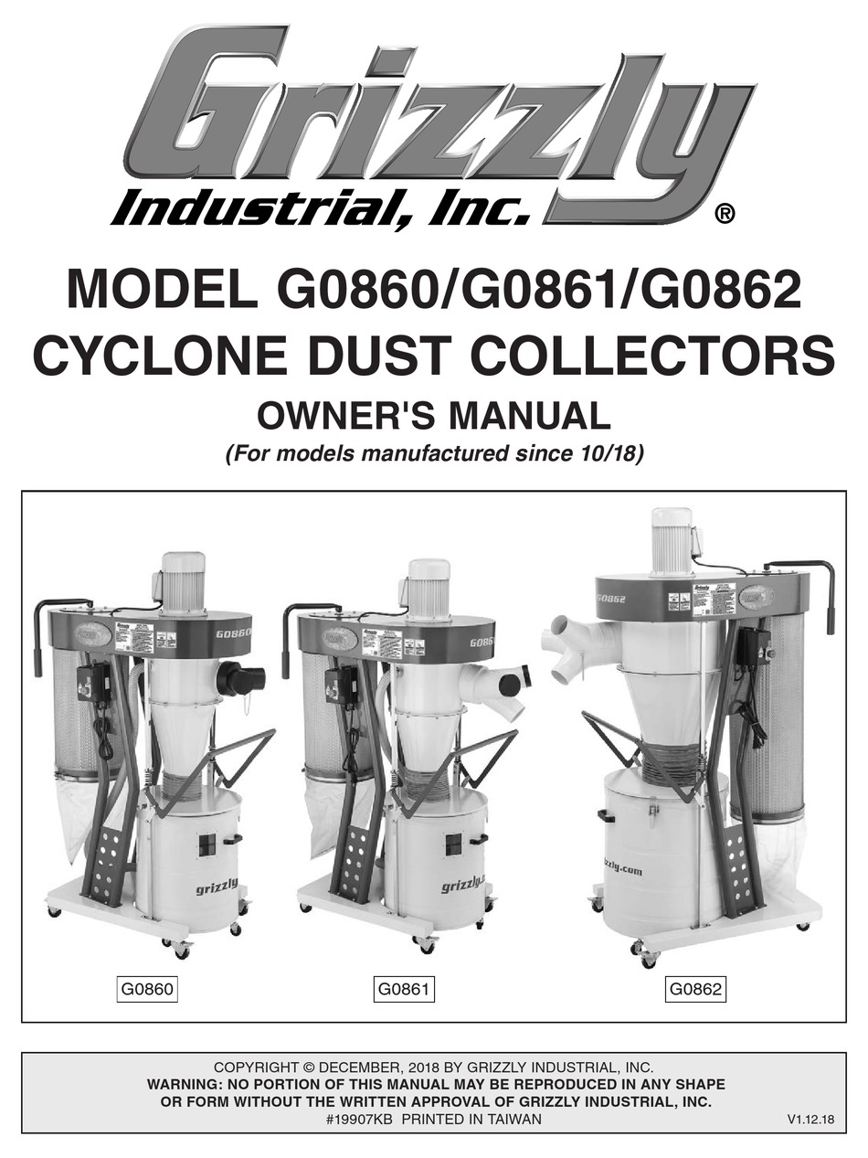GRIZZLY G0860 DUST COLLECTOR OWNER'S MANUAL ManualsLib