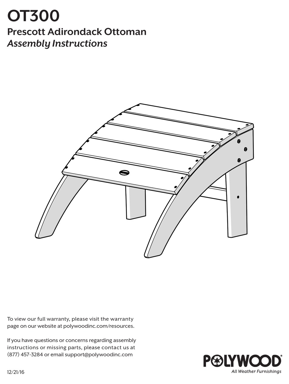 POLYWOOD OT300 ASSEMBLY INSTRUCTIONS Pdf Download ManualsLib