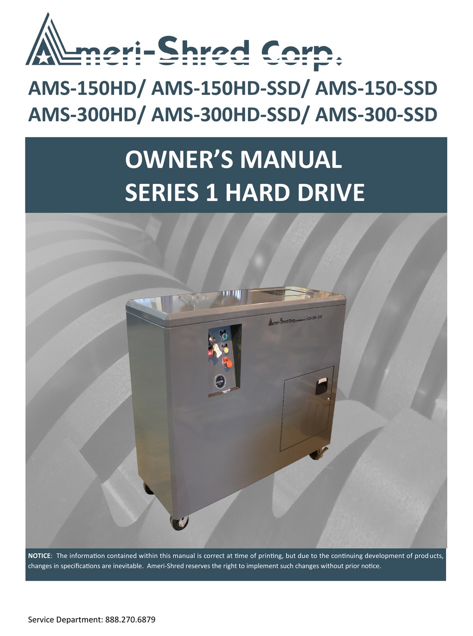 HDD-SSD Shredders Series 1 - Ameri-Shred Corp.