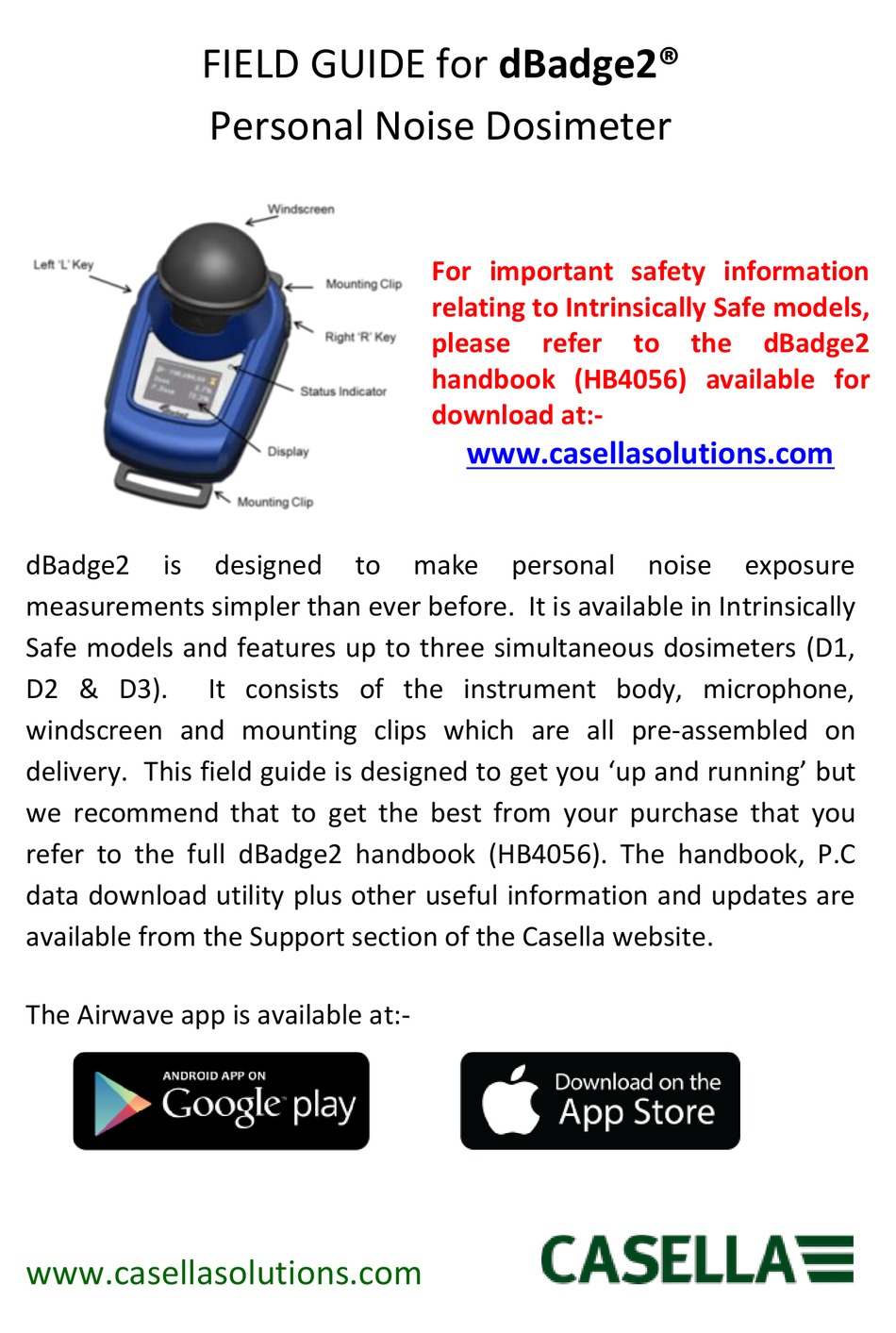 CASELLA DBADGE2 FIELD MANUAL Pdf Download ManualsLib