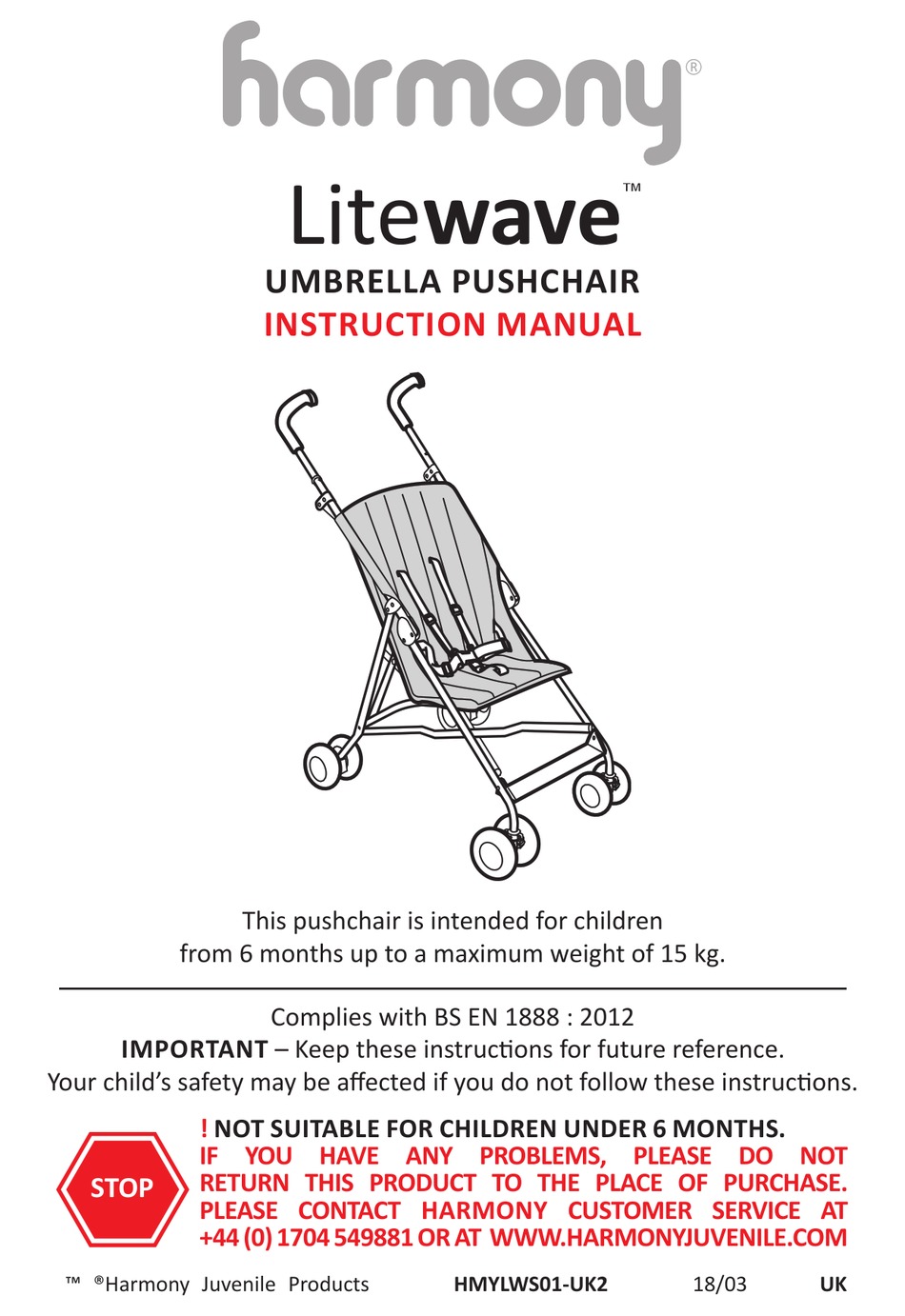 harmony litewave umbrella pushchair