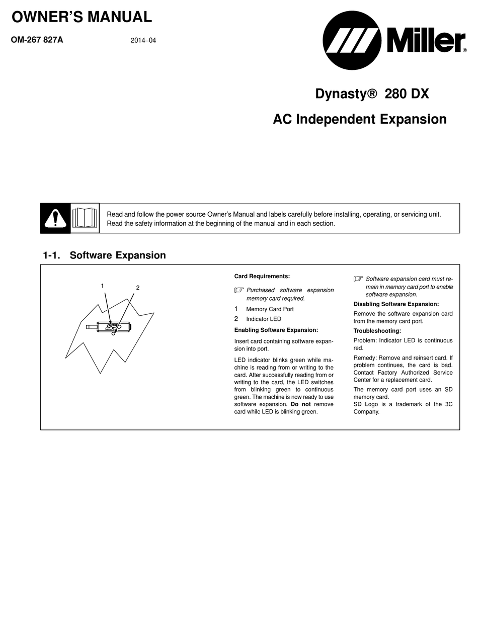 MILLER DYNASTY 280 DX OWNER'S MANUAL Pdf Download | ManualsLib