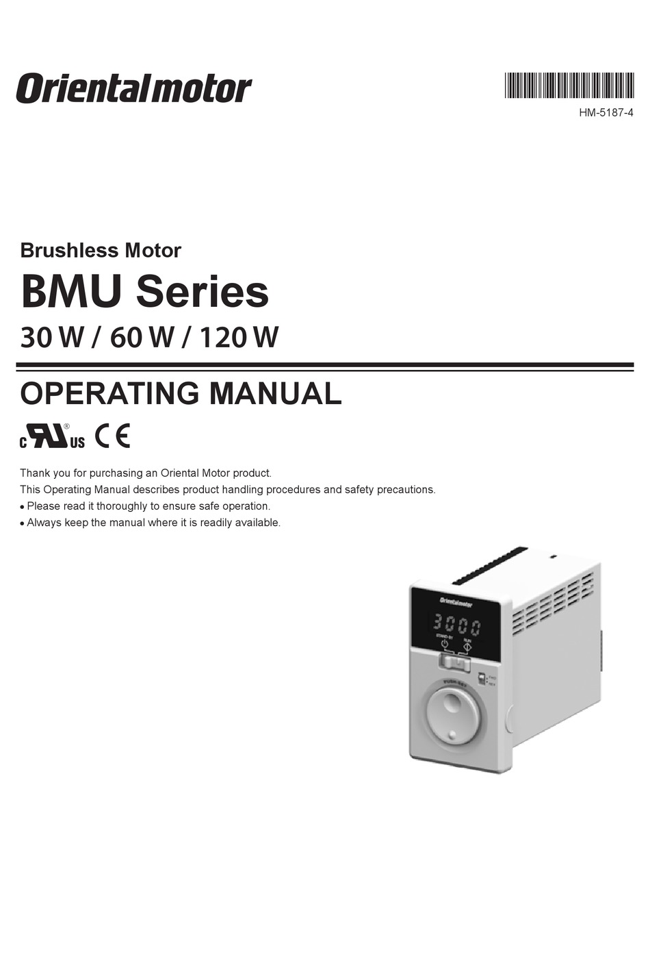 ORIENTAL MOTOR BMU SERIES OPERATING MANUAL Pdf Download | ManualsLib