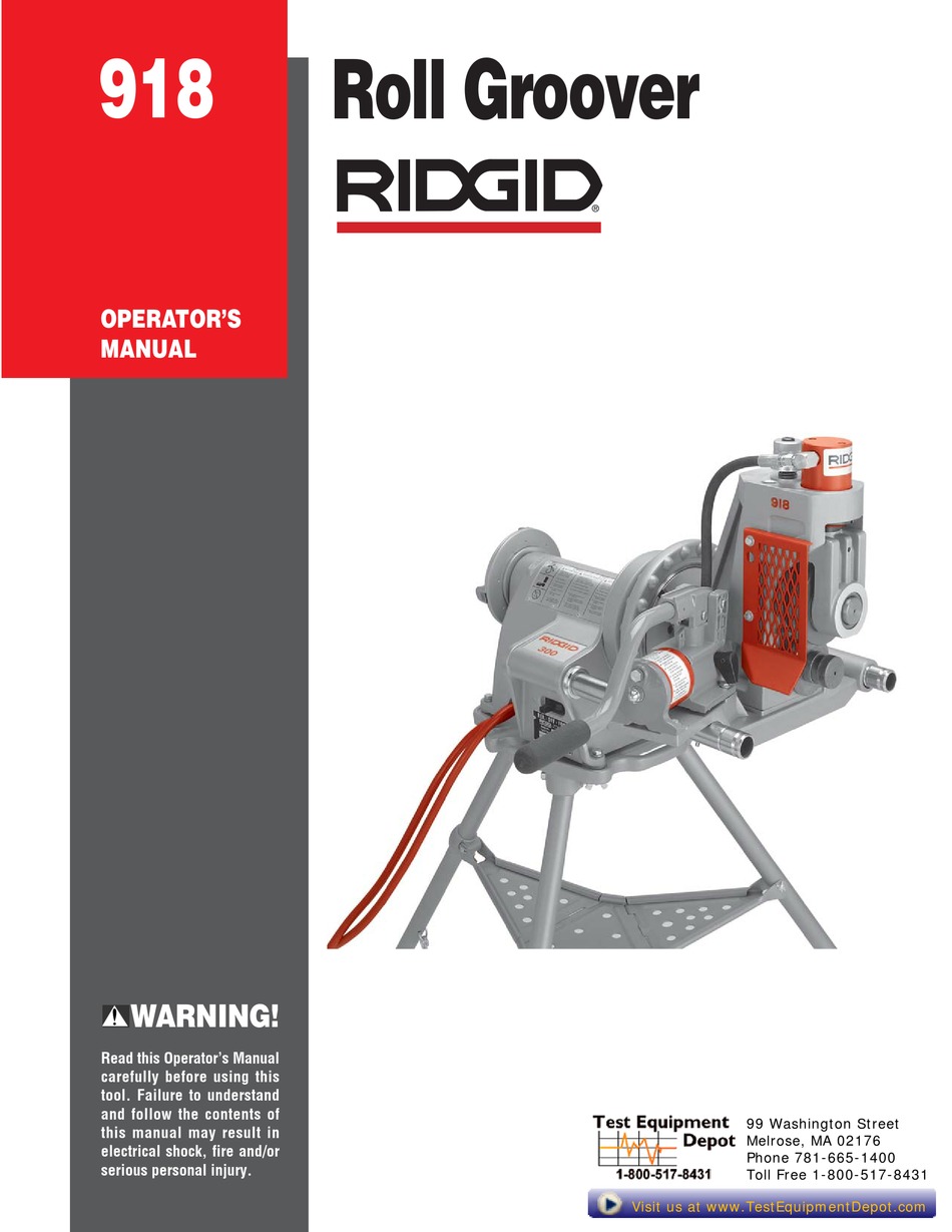 RIDGID 918 POWER TOOL OPERATOR'S MANUAL | ManualsLib