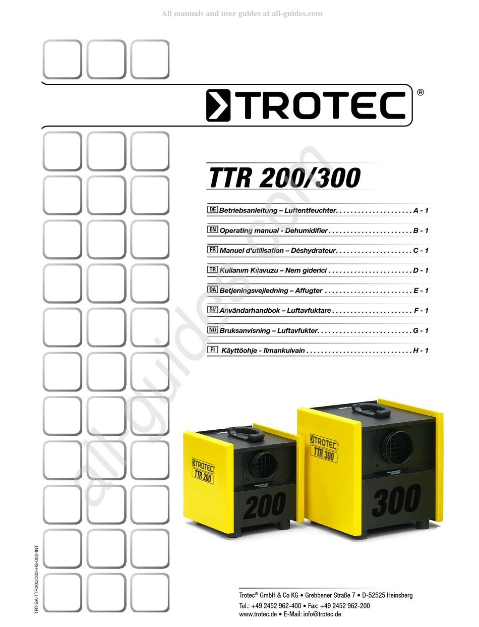 TROTEC TTR 200 OPERATING MANUAL Pdf Download | ManualsLib