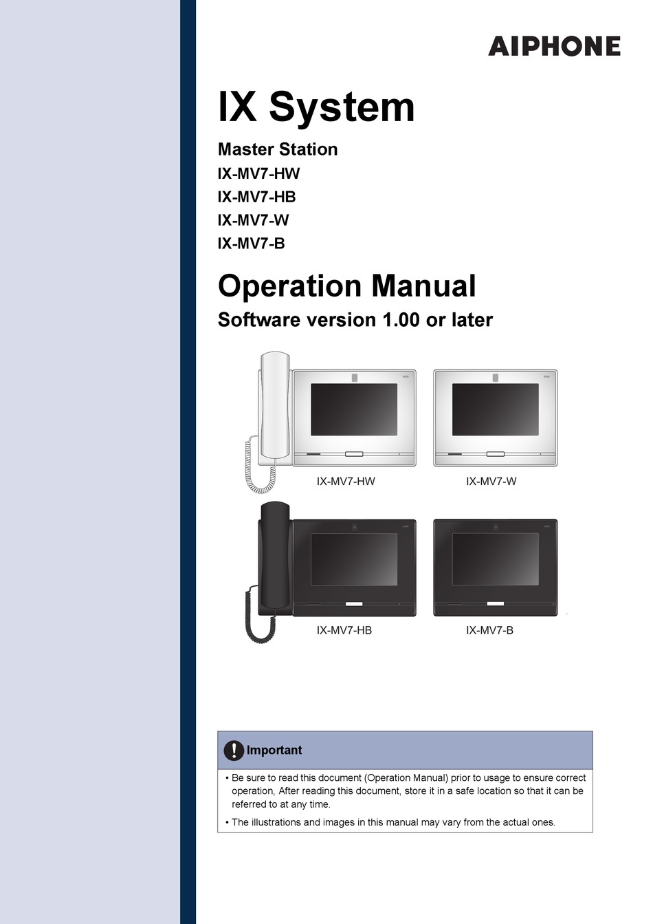 AIPHONE IX MV7 HW INTERCOM SYSTEM OPERATION MANUAL ManualsLib
