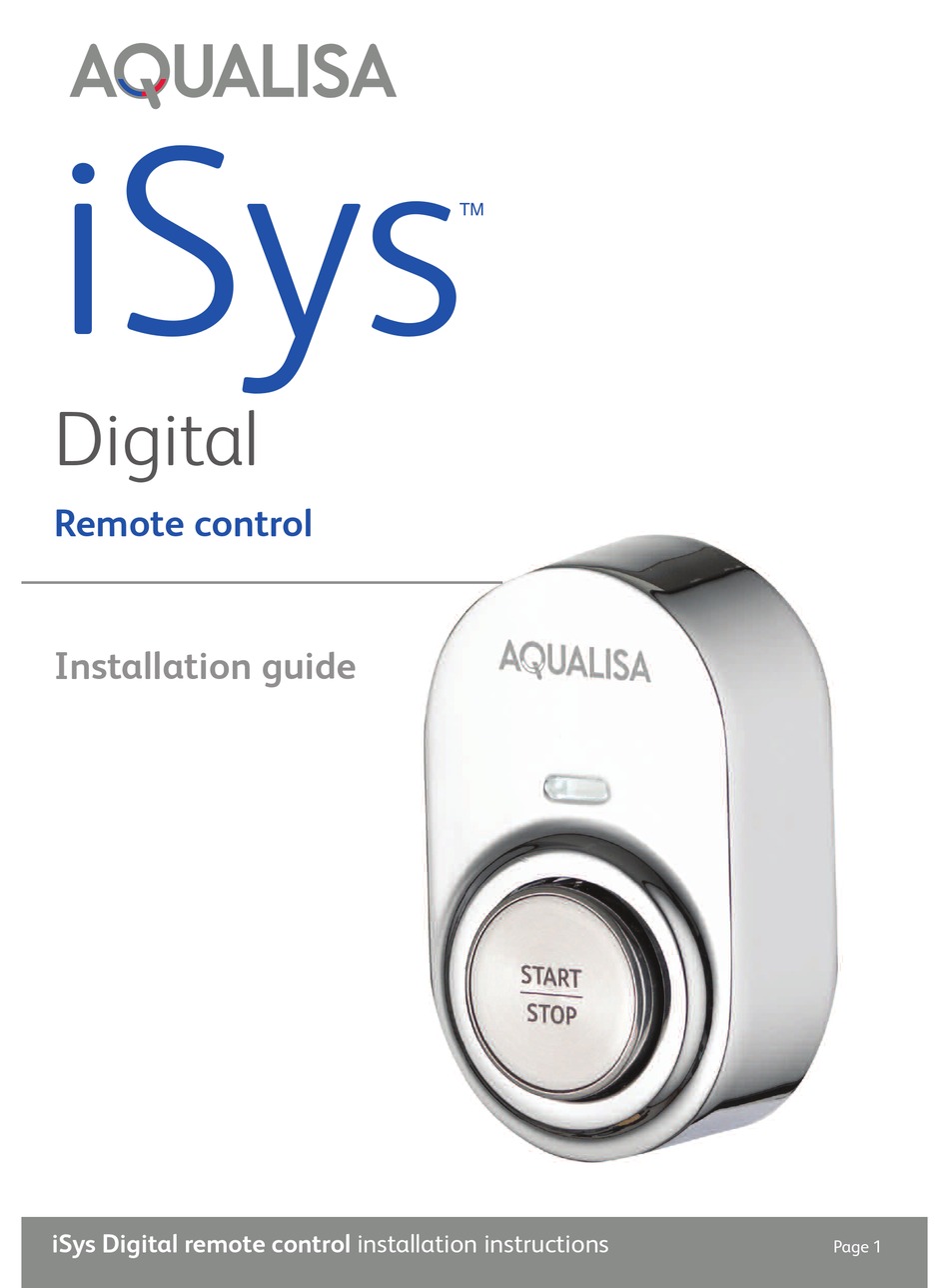 AQUALISA ISYS ISD.B3.DS.14 REMOTE CONTROL INSTALLATION MANUAL | ManualsLib