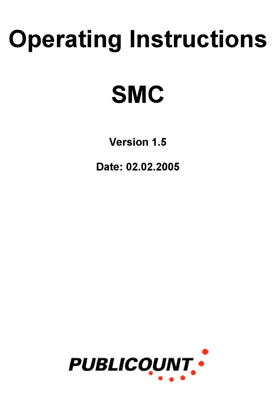 PUBLICOUNT SMC OPERATING INSTRUCTIONS MANUAL Pdf Download | ManualsLib