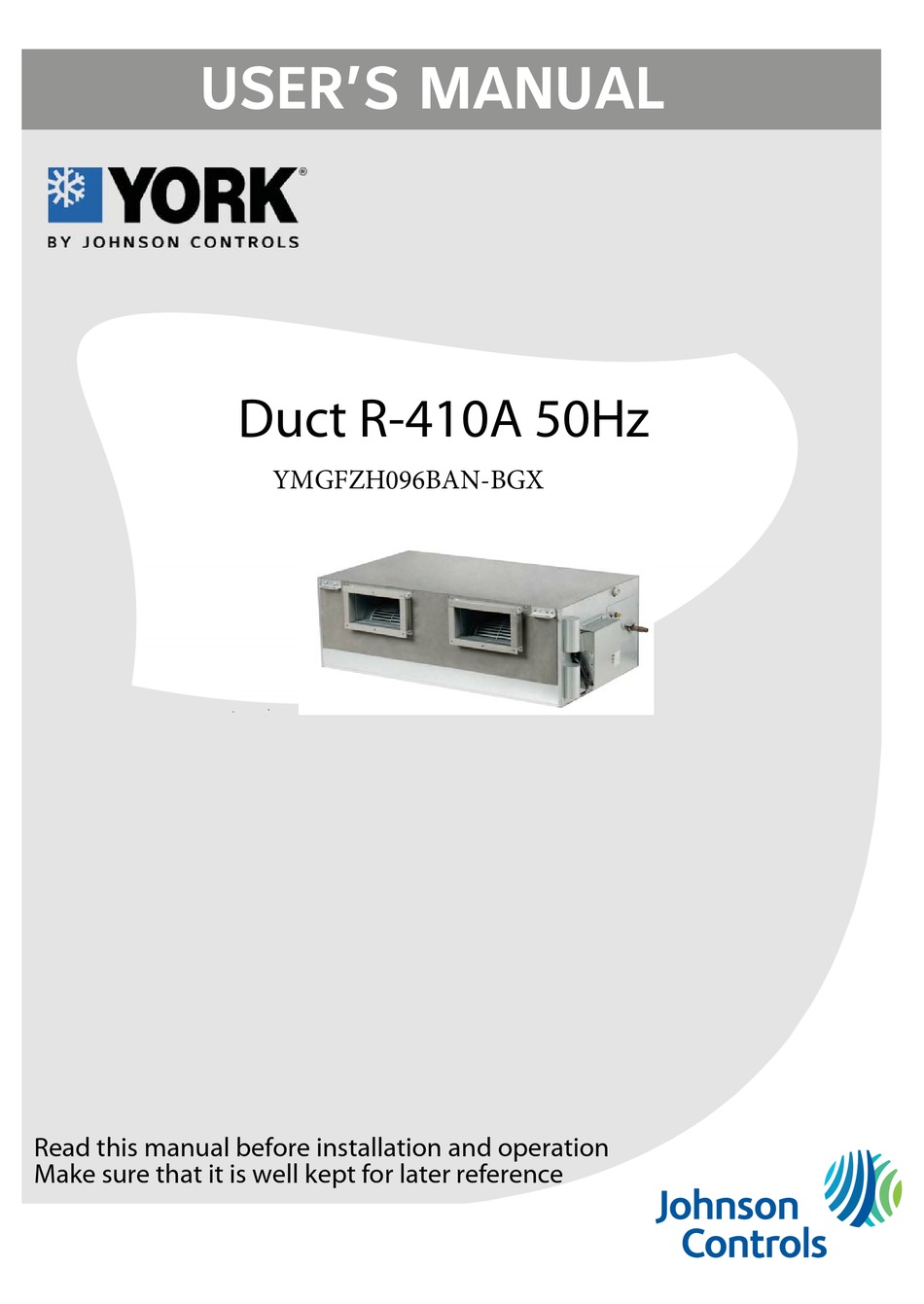 JOHNSON CONTROLS R410A AIR CONDITIONER USER MANUAL ManualsLib