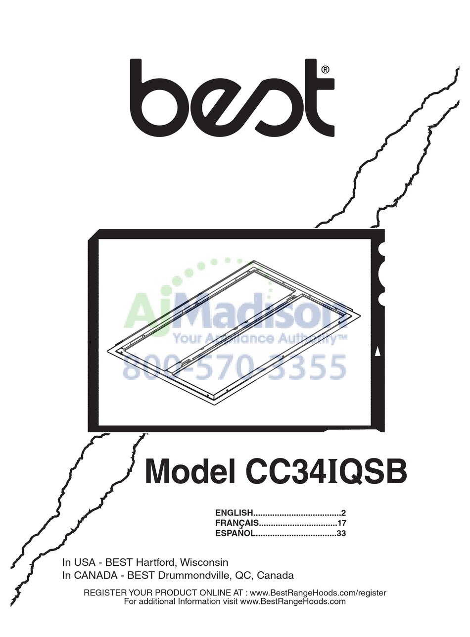 BEST RANGE HOODS CC34IQSB VENTILATION HOOD INSTRUCTIONS MANUAL ManualsLib