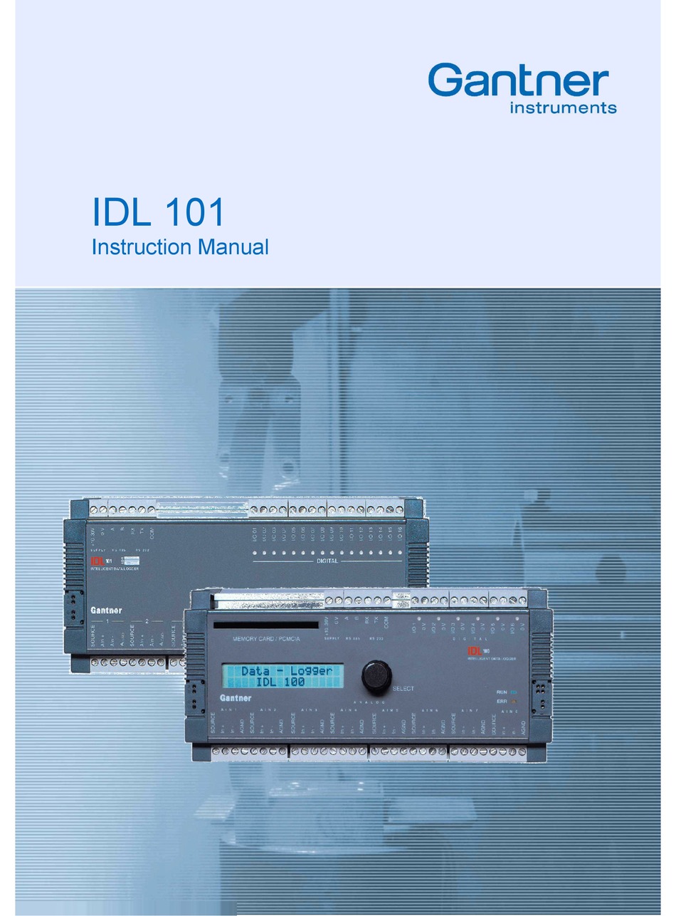 GANTNER IDL 101 DATA LOGGER INSTRUCTION MANUAL ManualsLib
