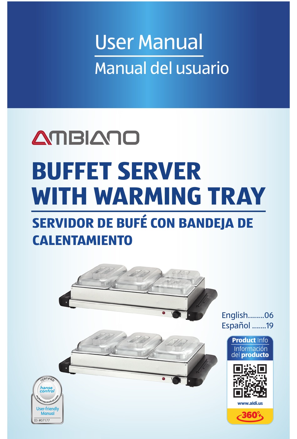 AMBIANO 93850 FOOD WARMER USER MANUAL ManualsLib