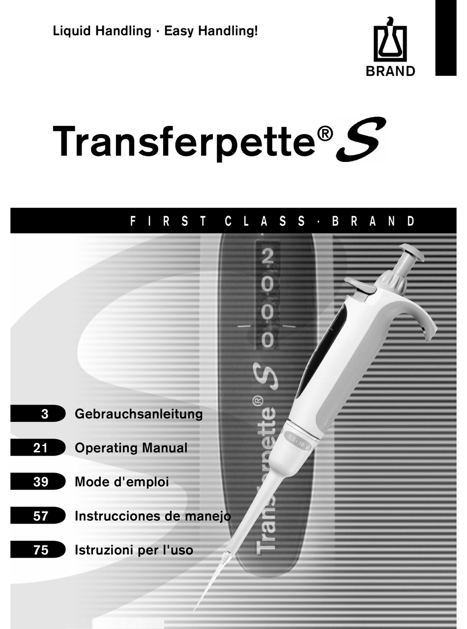 BRAND TRANSFERPETTE S F10 OPERATING MANUAL Pdf Download ManualsLib