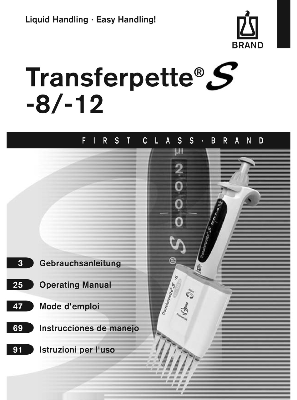 BRAND TRANSFERPETTE S8 OPERATING MANUAL Pdf Download ManualsLib