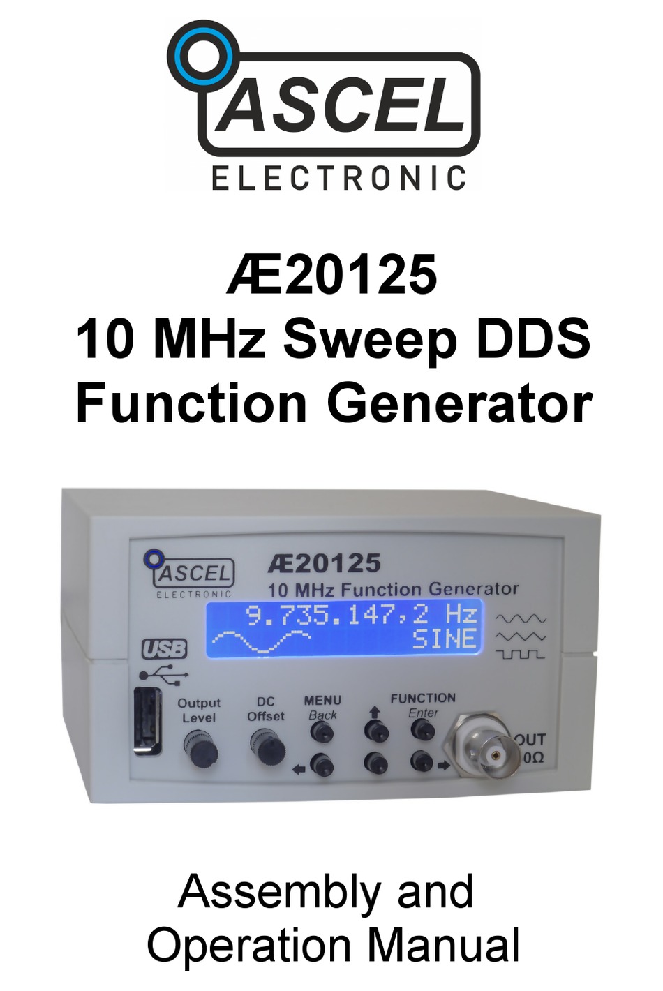 AE20125 10 MHz Sweep DDS Function Generator Kit with USB and Modulation 